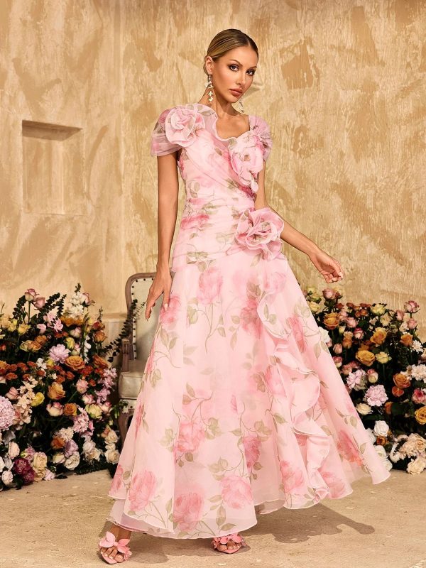 alayja flower printed mesh maxi dress 15