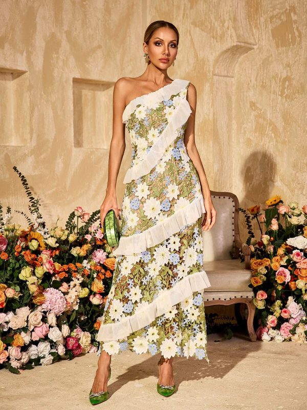 aliona one shoulder flower embroidered maxi dress 14