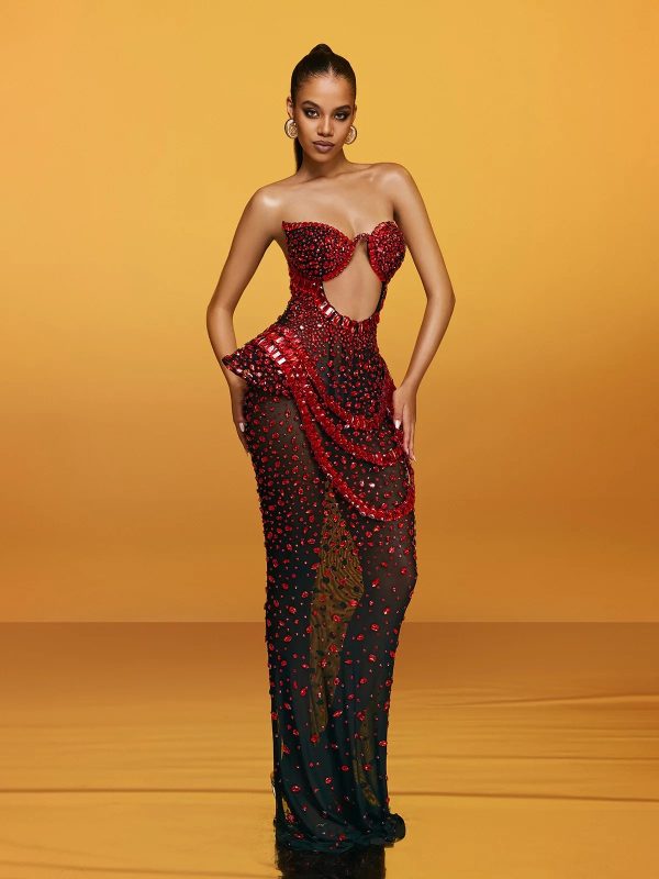 arygon strapless cutout crystal maxi dress in wine 14