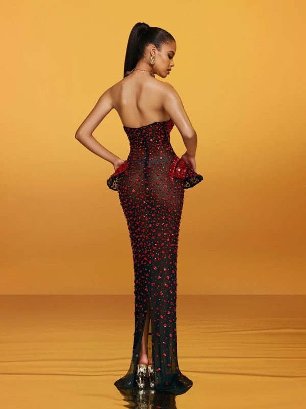 arygon strapless cutout crystal maxi dress in wine 16