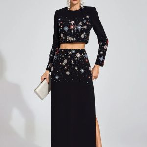 demelza black diamond embellished set 11