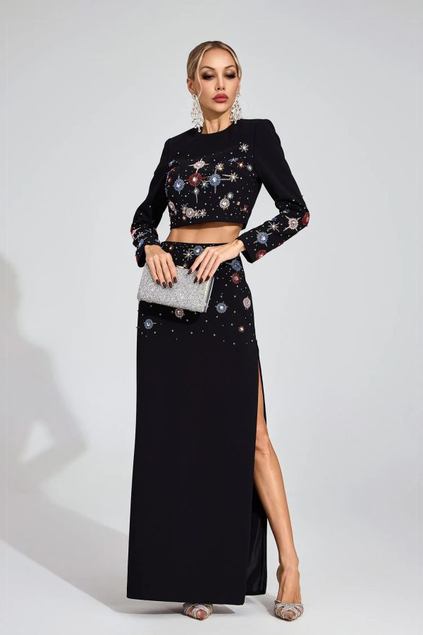 demelza black diamond embellished set 12