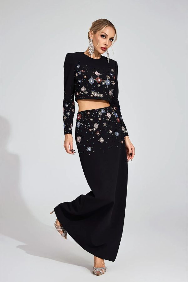 demelza black diamond embellished set 14