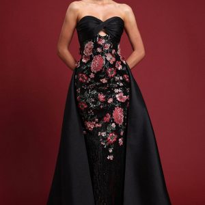 doris elegant embroidered strapless floral sequin maxi dress 11