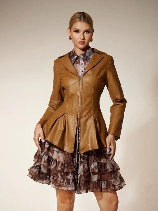 eivissa collar ruffle leather jacket 12