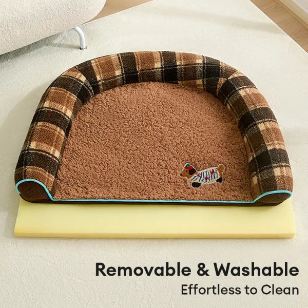 faux lambswool u shaped removable washable orthopedic pet bed 21
