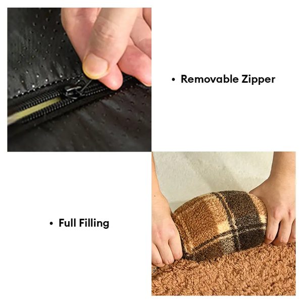 faux lambswool u shaped removable washable orthopedic pet bed 23