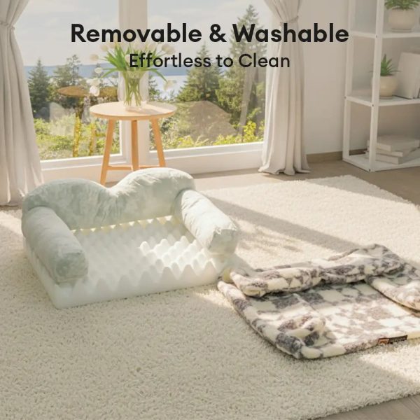 geometric pattern plush thermal removable & washable dog bed 20