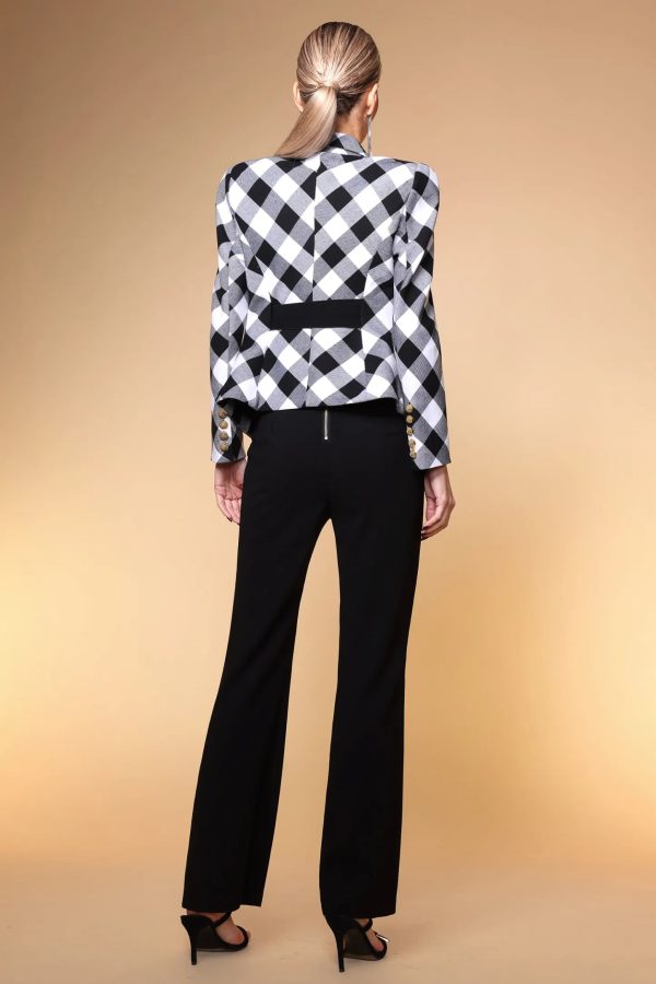 hzere long sleeve plaid blazer 16