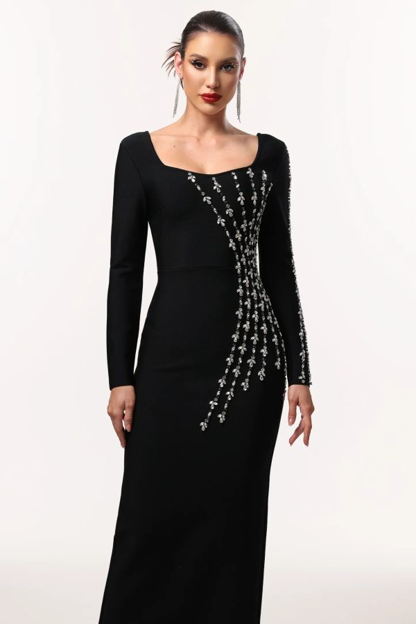 joie long sleeve rhinestone bandage maxi dress 12