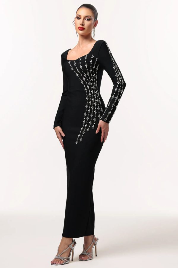 joie long sleeve rhinestone bandage maxi dress 14