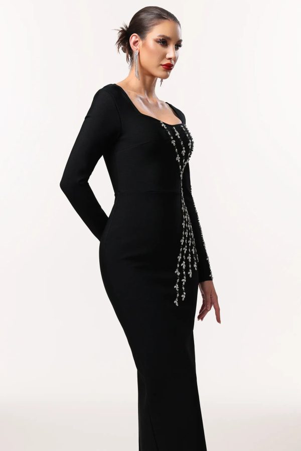 joie long sleeve rhinestone bandage maxi dress 15