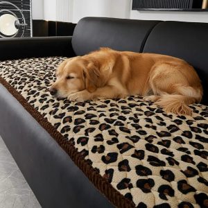 leopard print plush quilted couch cover 11