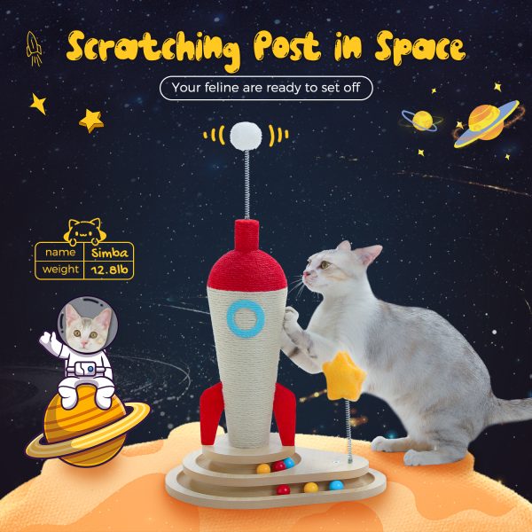 multifunctional rocket shaped cat scratching post 12