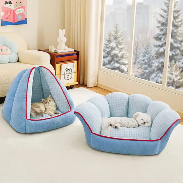 multifunctional semi enclosed cave dog bed 12
