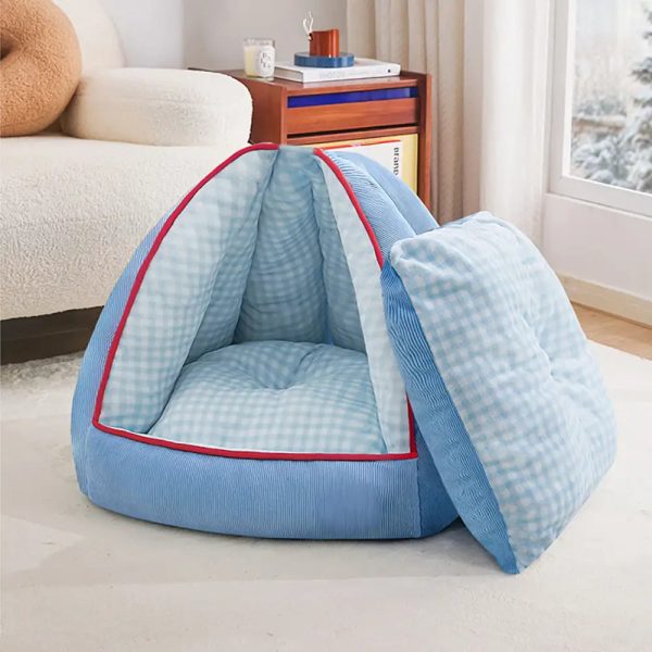 multifunctional semi enclosed cave dog bed 21