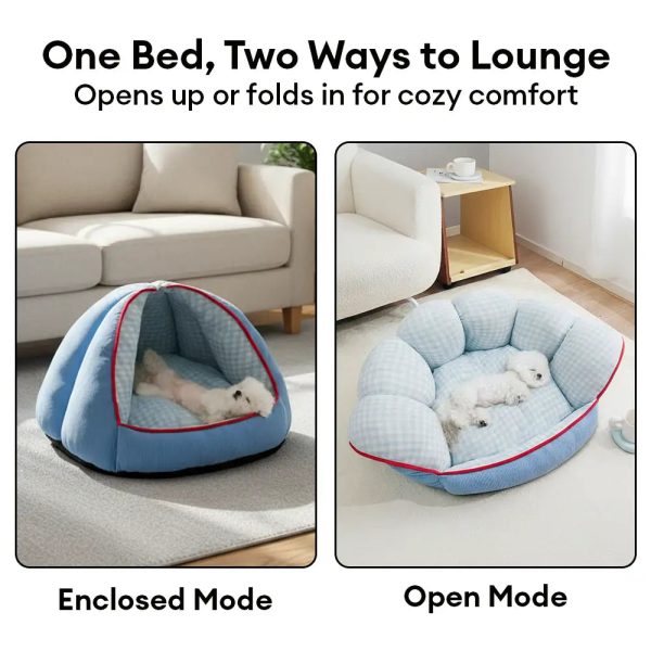 multifunctional semi enclosed cave dog bed 25