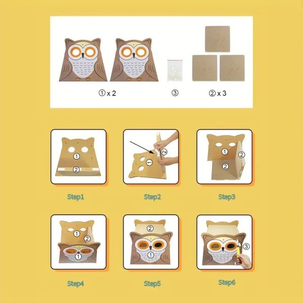 owl shaped double layer cat scratching house 13