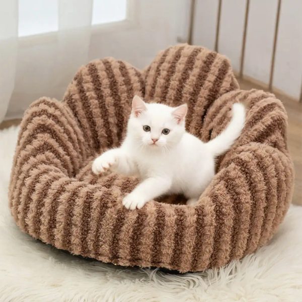 petal shaped striped plush pet sofa bed 14