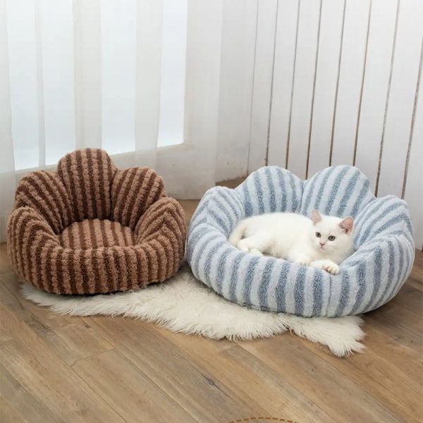 petal shaped striped plush pet sofa bed 16