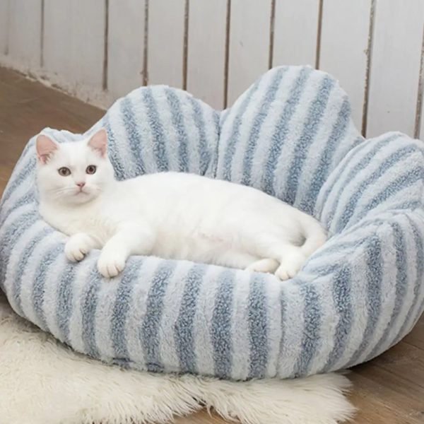 petal shaped striped plush pet sofa bed 19