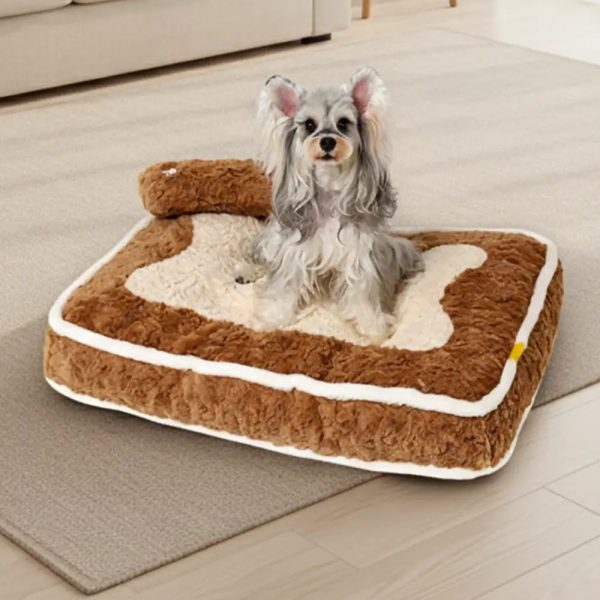plush color blocked creative bolster pet bed 15