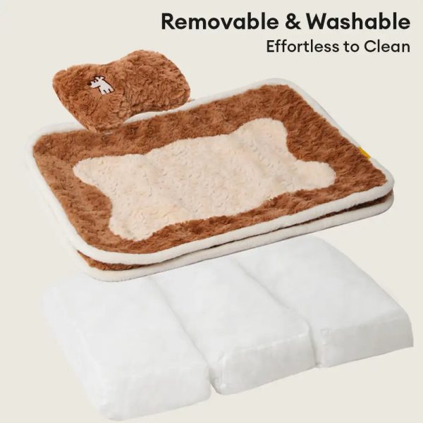 plush color blocked creative bolster pet bed 22