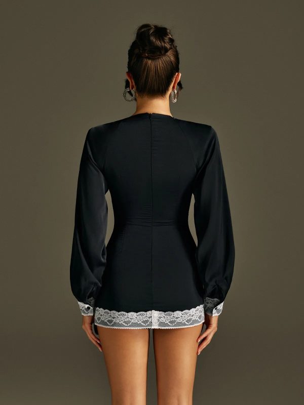 romaine long sleeve lace mini dress 16