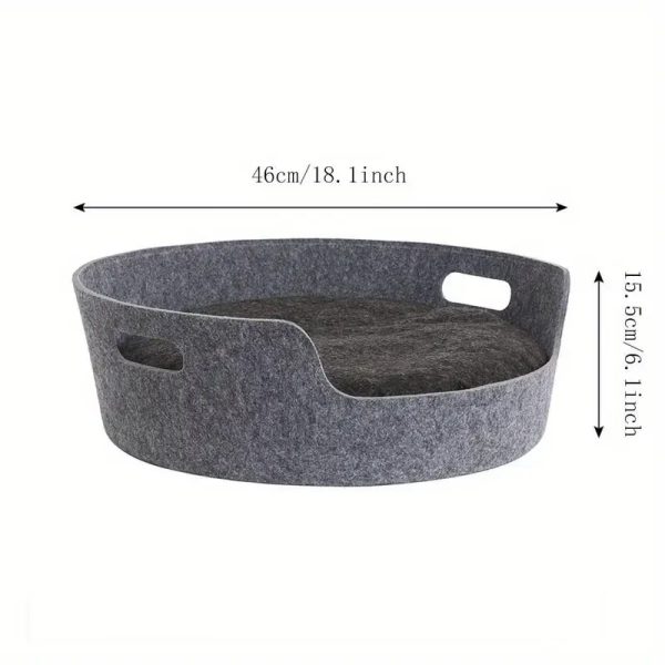 soft plush round felt pet bed with removable cushion 16