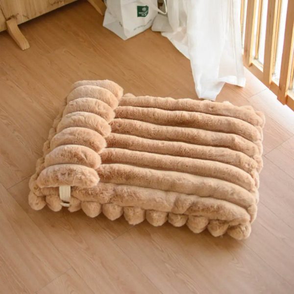 softness faux rabbit fur warming pillow pet bed 17
