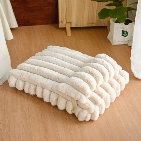 softness faux rabbit fur warming pillow pet bed 20