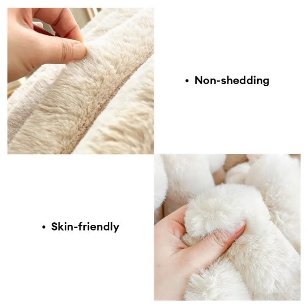 softness faux rabbit fur warming pillow pet bed 21