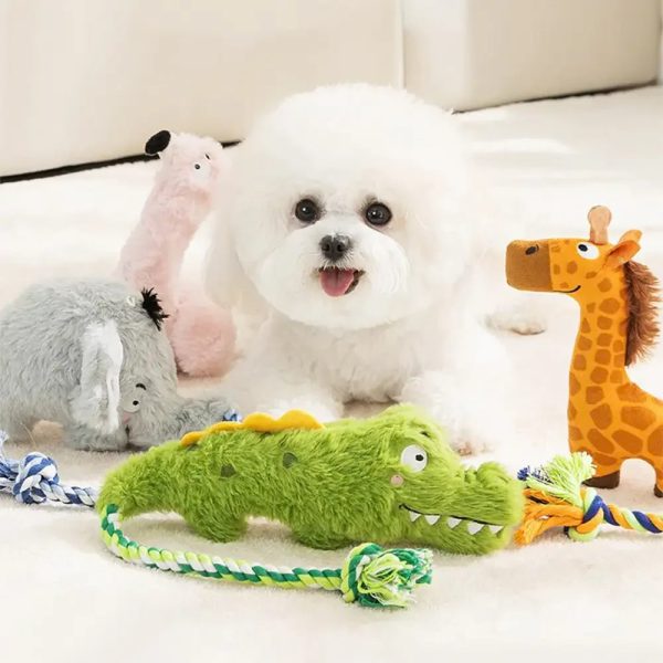 animal series plush squeak dog teething toy 12