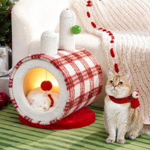christmas cozy enclosed cat bed 11 christmas cozy enclosed cat bed 11