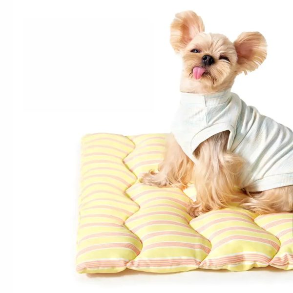 color blocked striped breathable double sided soft pet mat 13