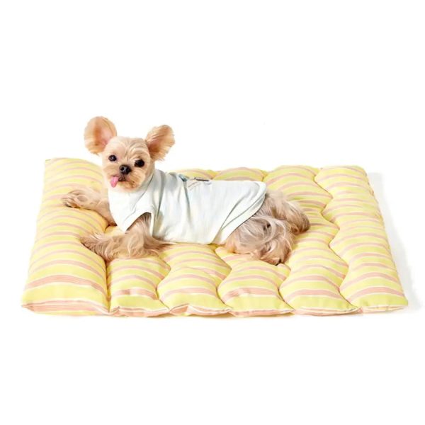 color blocked striped breathable double sided soft pet mat 20