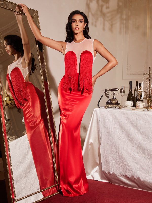 filip sleeveless fringe maxi dress with cape 12