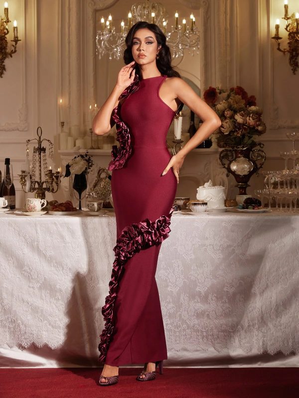 filipe sleeveless ruffle bandage maxi dress 14