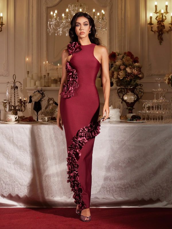 filipe sleeveless ruffle bandage maxi dress 15