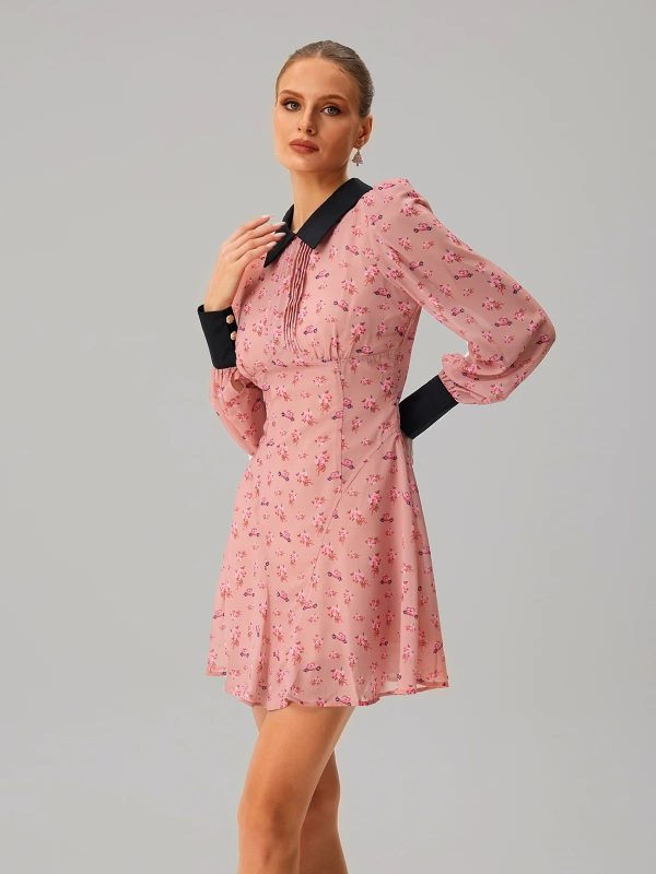 jetquasar folded collar floral mini dress 14