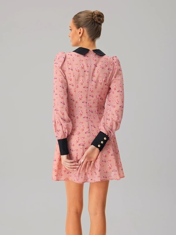 jetquasar folded collar floral mini dress 16