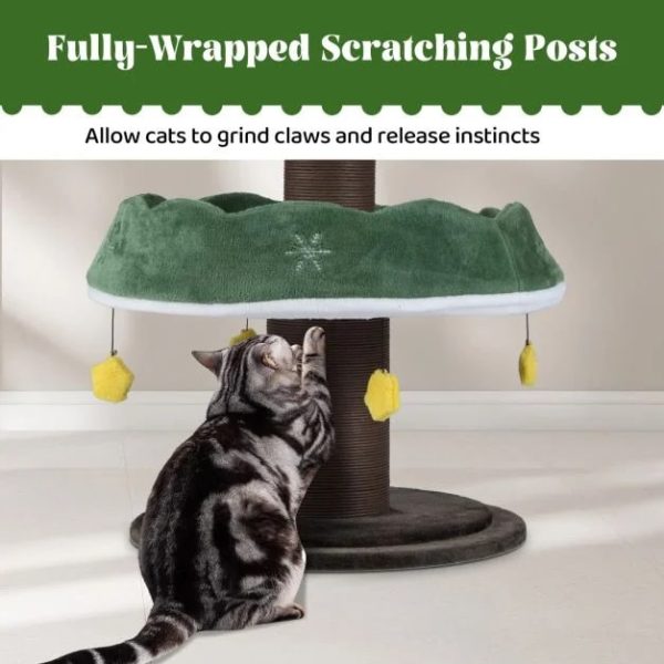modern luxury christmas cat tree with 3 plush platforms 16