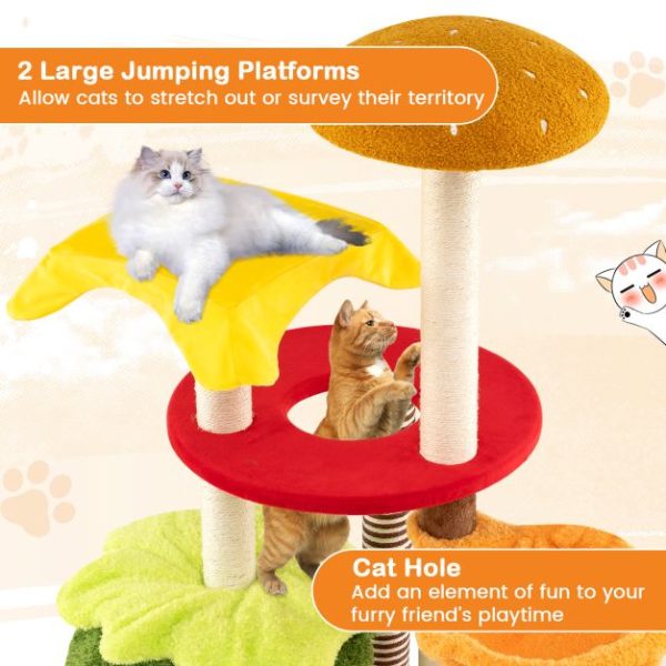 multi level hamburger inspired cat tree 15