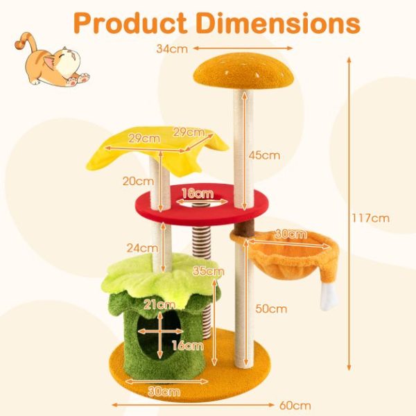multi level hamburger inspired cat tree 19