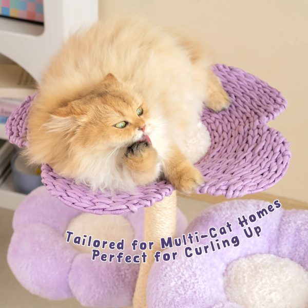 purple woven flower cat tree 19