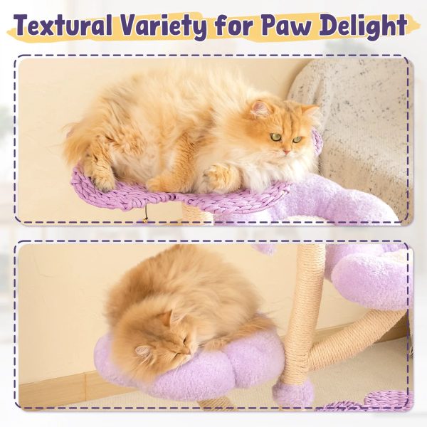 purple woven flower cat tree 20
