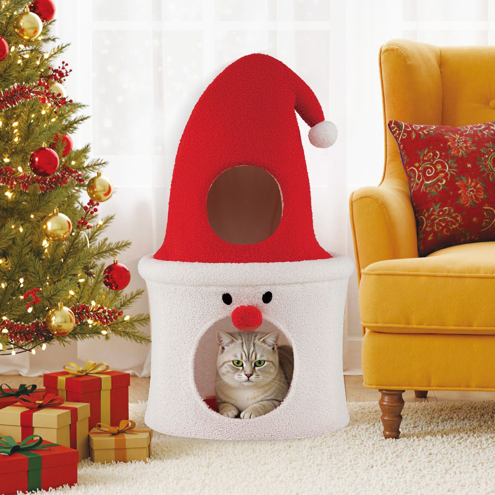 whimsical santa claus style cat tree 11