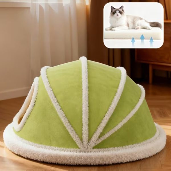 winter soft plush cozy cave cat house 15