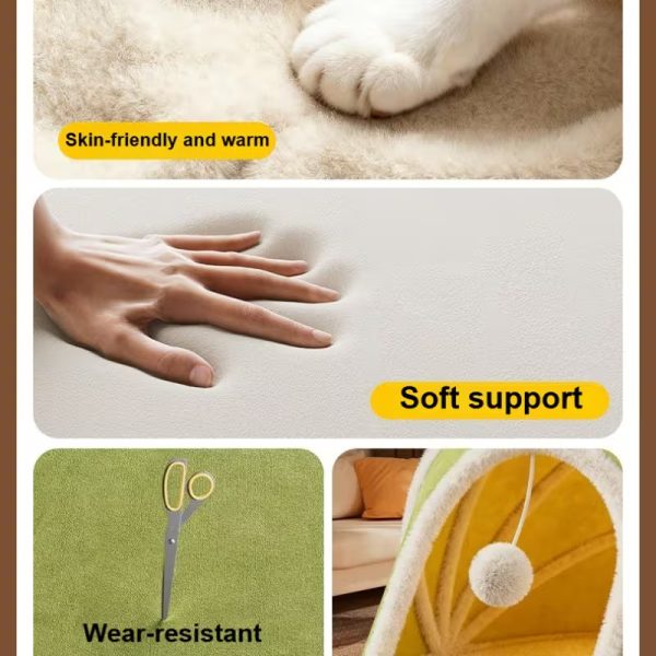 winter soft plush cozy cave cat house 17