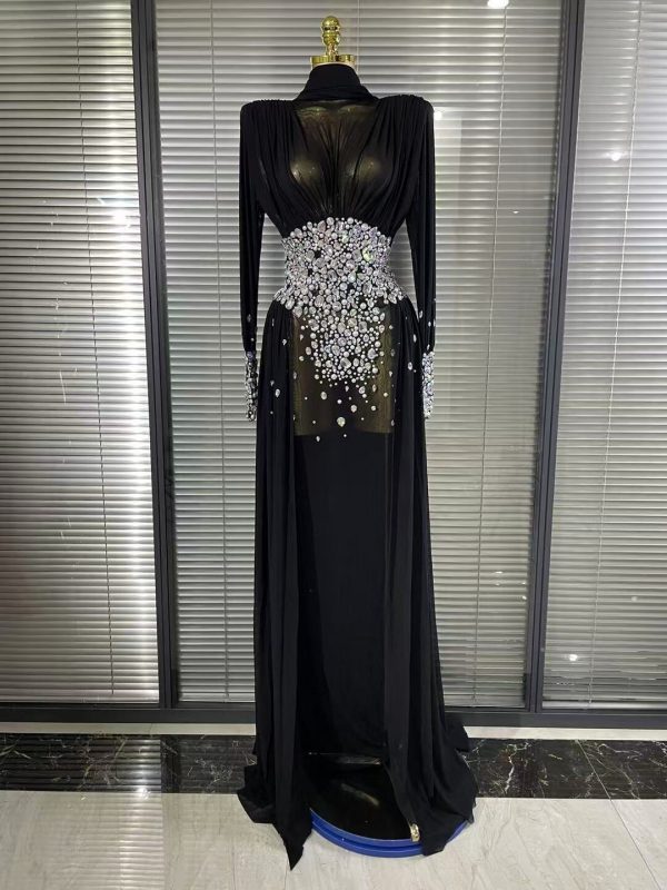yurei long sleeve crystal maxi dress 17